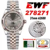 EWF 31mm 278271 ETA A2688 Automatic Ladies Watch Two Tone Rose Gold Rhodium VI Roman Dial JubileeSteel Bracelet Super Edition Womens Same Series Card Puretime I9