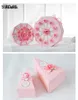 선물 랩 20pcs 블루/핑크 꽃 삼각형 케이크 스타일 웨딩 파티 사탕 박스 초콜릿 상자 선물 상자 Bomboniera 220913