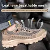 Boots Men Safety Work Shoes Leather Breattable Mesh Sneakers Steel Toe Protective Boot Man Antipunktur Sko oförstörbar 220913