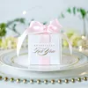 Cadeau Wrap Haut de gamme Faveurs de mariage Boîte-cadeau Boîtes de bonbons pour le baptême Baby Shower Anniversaire Fournitures de fête d'anniversaire Titulaires d'emballage avec ruban 220913