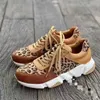 Dress Shoes Plus size 3644 Thicksoled Round Toe Lowtop Leopard Print Women's Singles Crosslarge Stitching Laceup Sneakers 220913