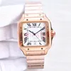 CA Square Mens Watches 40 mm zegarki ze stali nierdzewnej zegarki ze stali nierdzewnej Case i bransoletka Moda Złota zegarek Męski Luminous RandWatches Montre de Luxe Watche Factory Gift