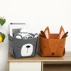 Storage Baskets Cute Cartoon Animal DIY Storage Box Felt Fabric Foldable Storage Basket For Nursery Toys Organizers 220912