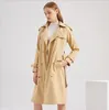 Trench femme coupe-vent grande taille femme 2022 printemps et automne ceinture à manches longues pur coton mince mode classique