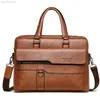 Портфели 2022 Мужская сумка-портфель Высококачественный бизнес Известный бренд PU Кожаные сумки через плечо Сумки для офиса 14-дюймовая сумка для ноутбука L220913
