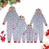 Family Matching Outfits Christmas Family Matching Pajamas Set Elk Ear Hooded Rompers Adult Kids Baby Clothing Sets Jumpsuit Overall Family Look 220913