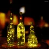 Strings 2pcs 2m Solar Cork Bottle Bottle Stopper Luzes de cordas de arame de cobre de fada decoração de festa ao ar livre