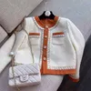 Damskie tweedowe szorty 2 szorty 2 szt. Spodnie Suit Orange Color Block Woolen Płaszcz Zestaw Smlxl