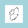 Bandringar 100% 925 Sterling Sier Thin Knot Ring Womens Simple S925 Graverad personlighet Band smycken Drop Delivery 2021 Sexyhanz DH14A