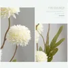 Faux Floral Greenery 1Pcs 5 Heads Artificial Flower Silk Pompon Mum Dandelion 26Cm Fake Plant Home Garden Christmas Party Decoration Accessories J220906