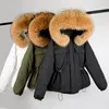 Женский вниз Parkas большой настоящий еновый енот мех с капюшоном вниз по ношке.