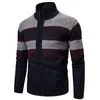 Mens Sweaters Autumn Cardigan Clothes for Men Jackets Coats Winter Sweater Striped Knitted Slim Fit Coat 220912