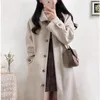 Women's Wool Blends Women's Coat Winter Korean Fashion Long ed Thickened Woolen for Women Black Harajuku 220912