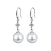 Natural round pearl Dangle earrings S925 Silver Hook Choice of two sizes of pearls gift for women jewelry Fashion has personality