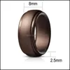 Ringos de banda Sile anel de casamento para homens elegantes Affordable 8mm Rubber Womens Engagment Bands Bordas Bordas Droga Drop 2021 Je Sexyhanz Dh6lm