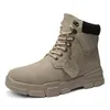 Laarzen winter pluche sneeuw mannen warm buiten waterdicht werk mode niet -slip gevechtsschoenen casual platform enkel laarsjes 220913