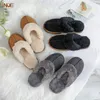 Pantoufles INOE vache daim cuir peluche fourrure doublé femmes décontracté hiver pantoufles demi intérieur maison chaussures chaud confortable maison loisirs appartements 220913