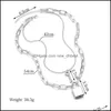 Colares de pingentes de moda de moda -chave de cadeado de cadeado para mulheres de colar em colar em camadas na jóia punk do pescoço fema newdhbest dhnq7