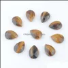 Loose Gemstones Wholesale Natural Faceted Gemstone Loose Beadsno Hole Teardrop Cabochon Jewelry Making13X18Mm Agates Amethys Lulubaby Dh5Gv