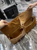 Bolso YSwomen L cadena Bolso de hombro Bolso de moda diseñador de un solo hombro mensajero Bolsos de cartero Cuero liso y gamuza en ambos lados se pueden usar