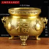 Fragrance Lamps Pure Copper Lucky Character Fu Brass Incense Burner Indoor For Buddha Home Furnishings Chinese Classical Decor