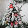 Dekoracje świąteczne 4-12PCS/Zestaw Gnome Xmas Tree Drewniany wisiorek Rok 2023 Prezent Navidad 2022 Noel Dekoracja do domu