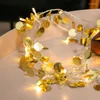 Strings 2M Gold Glitter Round Plastic Wedding String Fairy Light Christmas LED Festoon Party Garden Garland Decoration