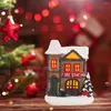 Decoração de festa A cena de Natal da aldeia abriga a cidade com um brindado de ornamento de luz branca quente Presente para crianças para decoração de casa