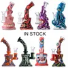 Heady Glass Dab Rigs Octopus Hookahs Unique Bongs Halloween Style Glow In the Dark Water Pipes Showerhead Perc 14.5mm Female Joint TX825