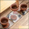 Mats Pads Mats Pads Resin Pine Coasters Heat Resistant Placemats Drink Mat Tea Coffee Cup Pad Waterproof Non-Slip Creativty Decor Dhuns