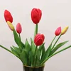 Faux Floral Greenery 5pcsbouquet Novo estilo Silicone Tulip 47cm Flor artificial Touch Real Touch Plant para casamento Decoração de Natal Decoração de Yarn J220906