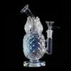 NYA HOOSHS GLASS BONG 7,8 tum Ananas Dab Oil Rigs Inline Diffus Perc Glass Rökning Vattenrör med 14 mm banger