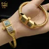 Bangle Aniid Dubai Gold Color Bracelet для женщин Эфиопский роскошный дизайнерский дизайнерский ювелирные изделия с турнирным женихи