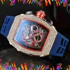 43 mm Célèbre Tous Cadran Travail Montre Pour Hommes Classique Designer Cristal Diamant Bague Horloge Hip Hop Ice Out Bande De Caoutchouc Calendrier Multifonction Mouvement À Quartz Montre-Bracelet