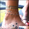 Id Identification Bohemian Gold Shell Evil Eye Charms Identification Bracelets Summer Beach Mti Layer Anklets Jewelry For W Yydhhome Dhuit