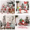 Julekorationer Xmas Hanging Wood Ornaments for Tree Merry Decoration Home Year Gift Craft Supplies 220912