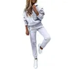 Gym Clothing 1 Set Trendy Drawstring Waistband Women Outfits Sweatsuits Cold Resistant Pullover Hoodie Sweatsuit Stretchy For