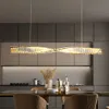 Modern Led Chandeliers Living Room Rectangular Hanging Lamp New Creative Design Indoor Lighting Kitchen Luxury Crystal Lustre