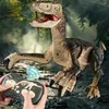 ElectricRC Animals 24G RC Dinosaur Raptor Jurassic Remote Control Velociraptor Toy Electric Walking Dino dragon Toys For Childrens Christmas Gifts 220913