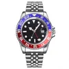 Montre de luxe Rolex Date Gmt Corgeut 41mm Miyota 8215 20atm Automatique Pôle Entrepôts Hommes Verre Saphir Plaque de Fer Noir Lunette Bleu Clair Ss 4VIY