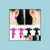 Stud Großhandel 10 Farbe Mode Damen Nette Cartoon Katze Piercing Ohrringe Punk Schmuck Drop Lieferung 2021 Yydhhome DH81N