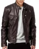 Jackets masculinos moda masculina casaco de couro pu com capuz