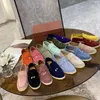 Original quality Casual Shoes LP Spring Autumn New Round Head Flat Foot Pendant Ladies Fashion Comfortable Lok Fu Single Charms Walk Loafers Suede Women