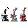 Bongs en verre uniques style Halloween narguilés capiteux pomme de douche Perc percolateur poulpe Bongs huile Dab Rigs 14mm conduites d'eau à joint femelle avec bol