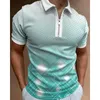 Herrpolos sommaren herrkl￤der skjortor avslappnad vridning krage dragkedja streetwear plus skylt tryck kort ￤rm tee skjorta m￤n toppar