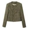 Giacche da donna Giacca da donna Casual Tweed Primavera Autunno 2022 Cappotto moda coreana Top corto francese Chaquetas Para Mujer Lq96