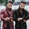 Men's Leather Faux S-5XL autumn and winter men's European American lapel leather jacket business casual zipper motorcycle 220913