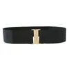 Celra Belt Feminino Feminino Elastic Acessórios de Vestido de Coloque Elastic de Estojo Coloque CEINTURE FEMME Largura 5cm fivela de metal dourado