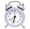 Cute Mini Metal Round Alarm Clock Desk Table Electronic Digital Clock Bedroom Living Room Creative Home Decoration