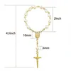 Decorazione per feste Croce Rosario Bracciali Battesimo Battesimo Religione Chiesa Matrimonio Cresima Prima Prima Comunione Baby Shower Regalo